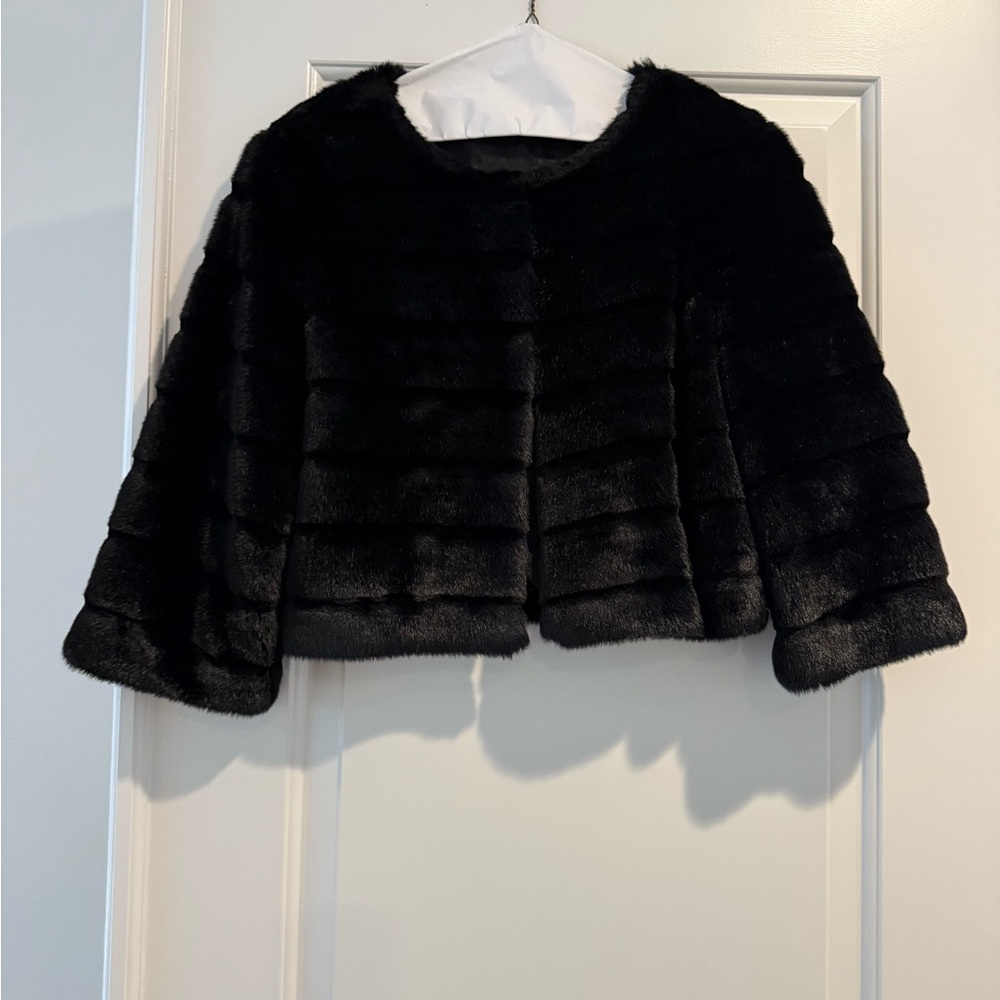 Marciano faux fur cropped coat.